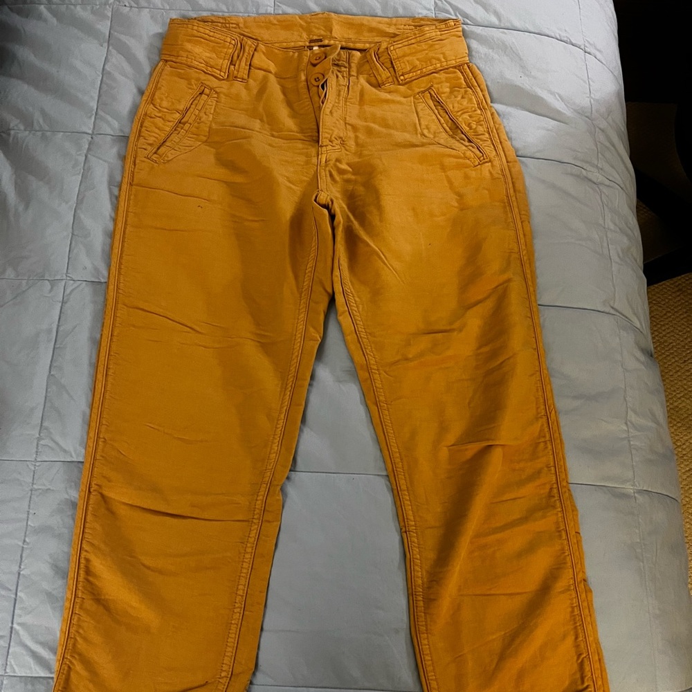 Free people mustard colored cargo pants size 0